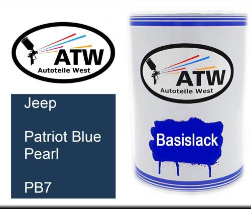 Jeep, Patriot Blue Pearl, PB7: 500ml Lackdose, von ATW Autoteile West.